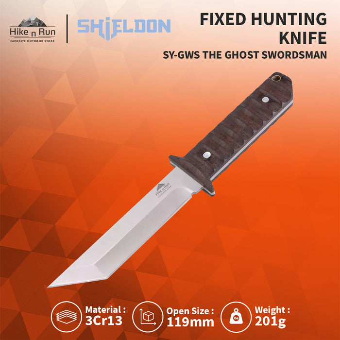 Pisau Outdoor Shieldon SY-GWS Fixed Survival Hunting Knives 3Cr13