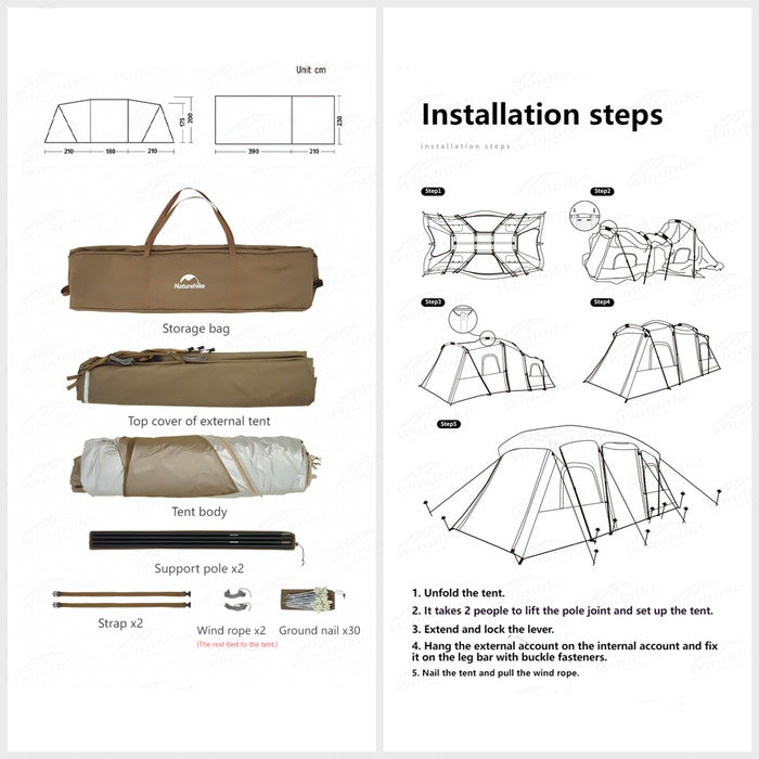 Tenda Camping Quick Open Naturehike CNH22ZP015 Cloud Vessel Tunnel