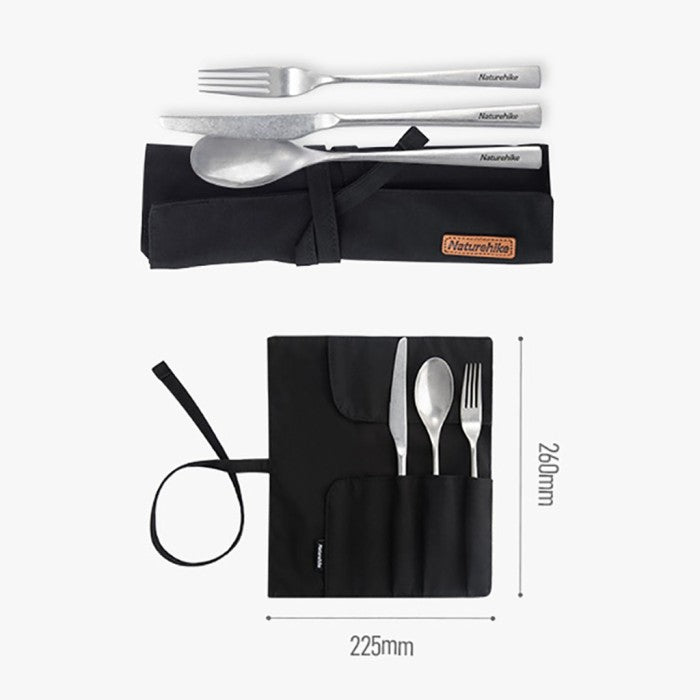 Set Alat Makan Naturehike NH21SJ003 Stainless Steel Retro Cutlery Set