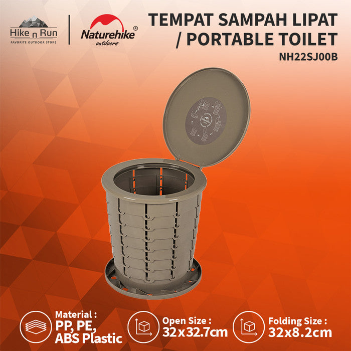 TEMPAT SAMPAH LIPAT DAN KANTUNG SAMPAH NATUREHIKE NH22SJ00B CAMPING TOILET PORTABLE AND GARBAGE BAG