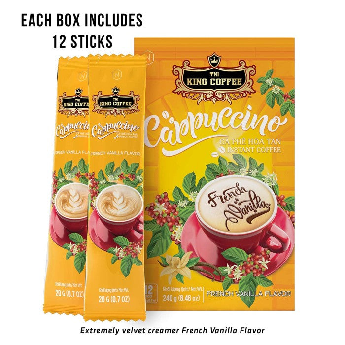 PROMO 1 BOX KOPI VIETNAM CAPPUCCINO FRENCH VANILLA FLAVOR KING COFFEE