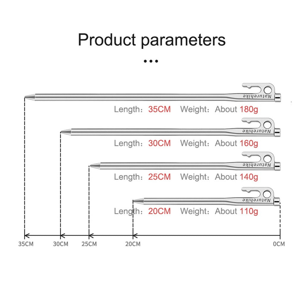 Pasak Tenda Naturehike NH19PJ014 Stainless Steel Peg Tent