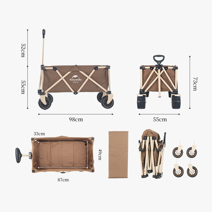 Troli Lipat Naturehike TC03 NH20PJ009 Four Way Folding Camping Trolley