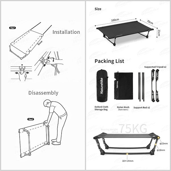 Kasur Lipat Hewan Peliharaan Naturehike XJC11 NH22JU024 Folding Bed