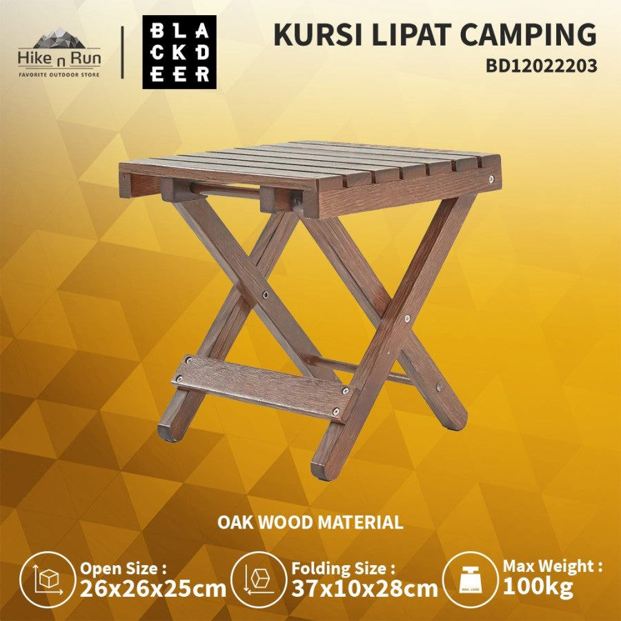 Kursi Lipat Blackdeer BD12022203 Wood Stool Camping Folding Chair