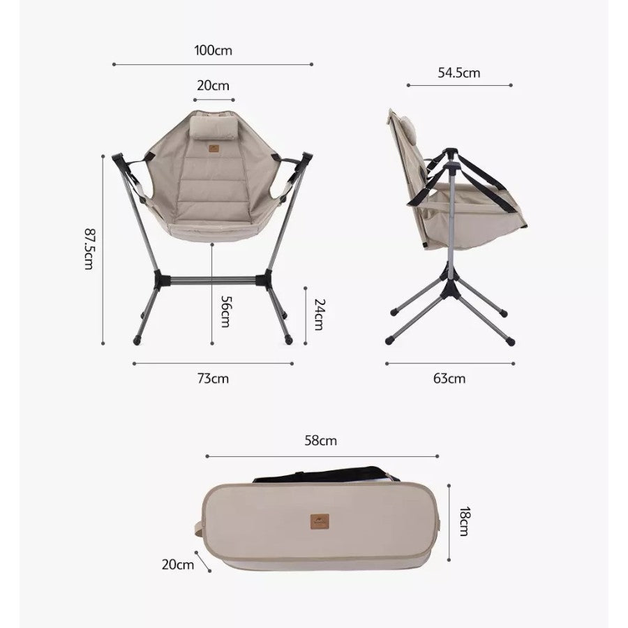 Kursi Lipat Camping Naturehike Yl11 NH21JJ004 Folding Rocking Chair