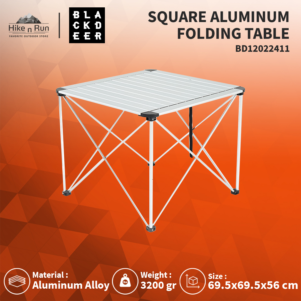 MEJA LIPAT BLACKDEER BD12022411 SQUARE ALUMINUM FOLDING TABLE