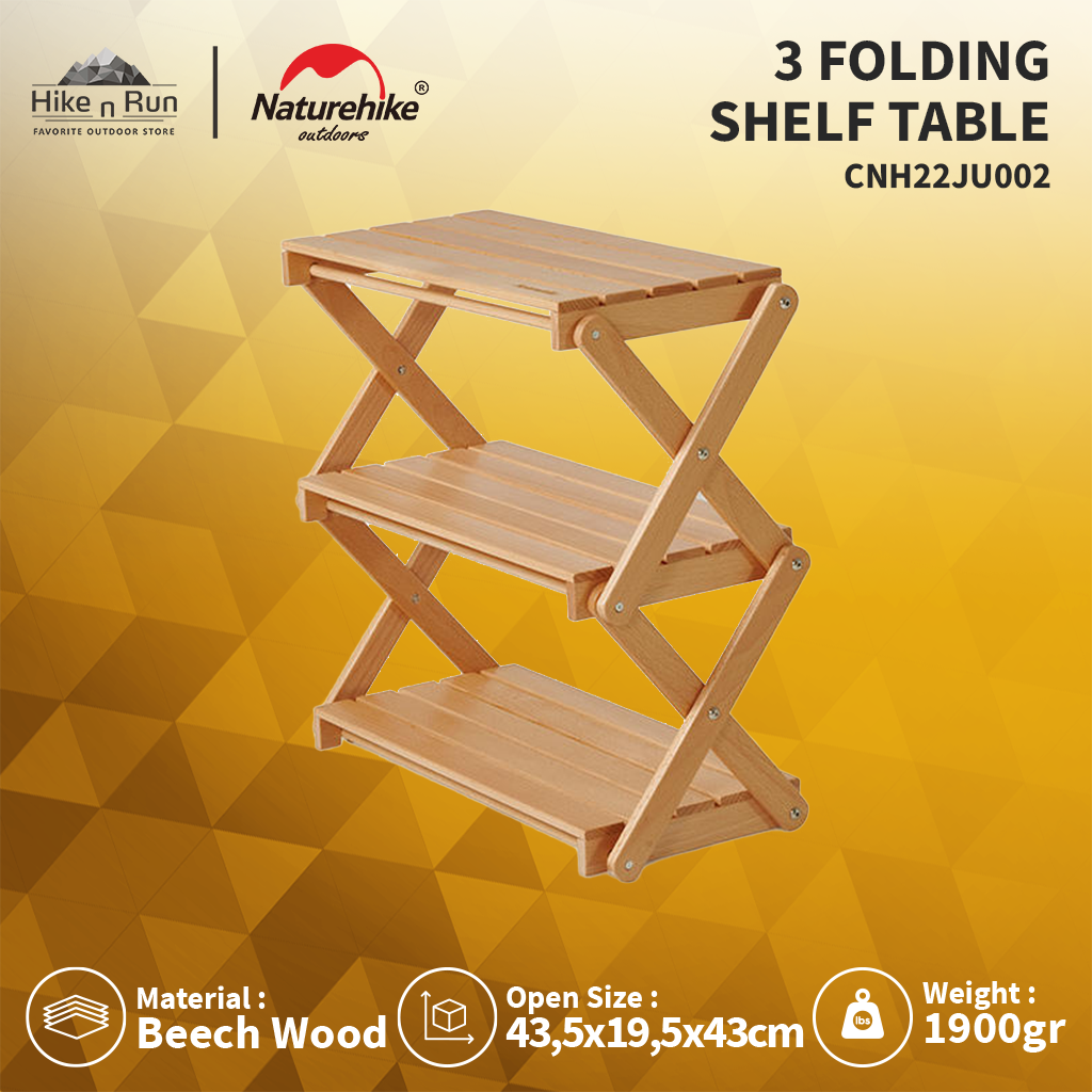 RAK LIPAT NATUREHIKE CNH22JU002 CAMPING FOLDING SHELF TABLE