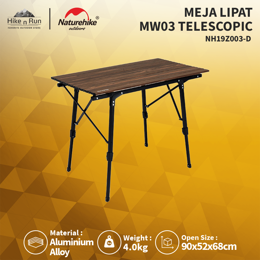 Meja Lipat Naturehike NH19Z003-D MW03 outdoor telescopic folding table