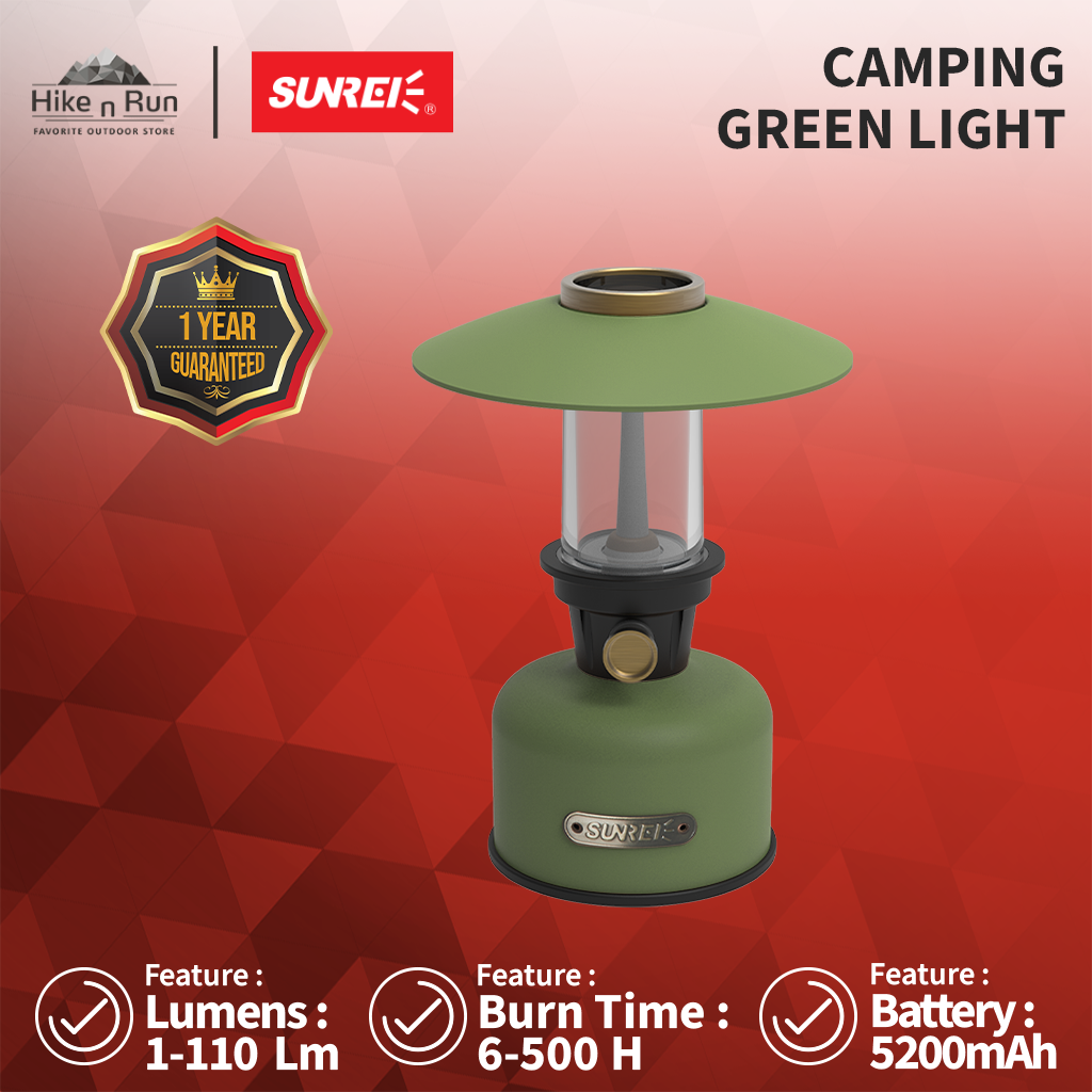 Sunrei Lampu Camping Green Light 2023