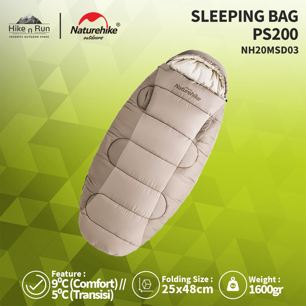 Sleeping Bag Naturehike PS200 / PS300 NH20MSD03 Single Oval SB