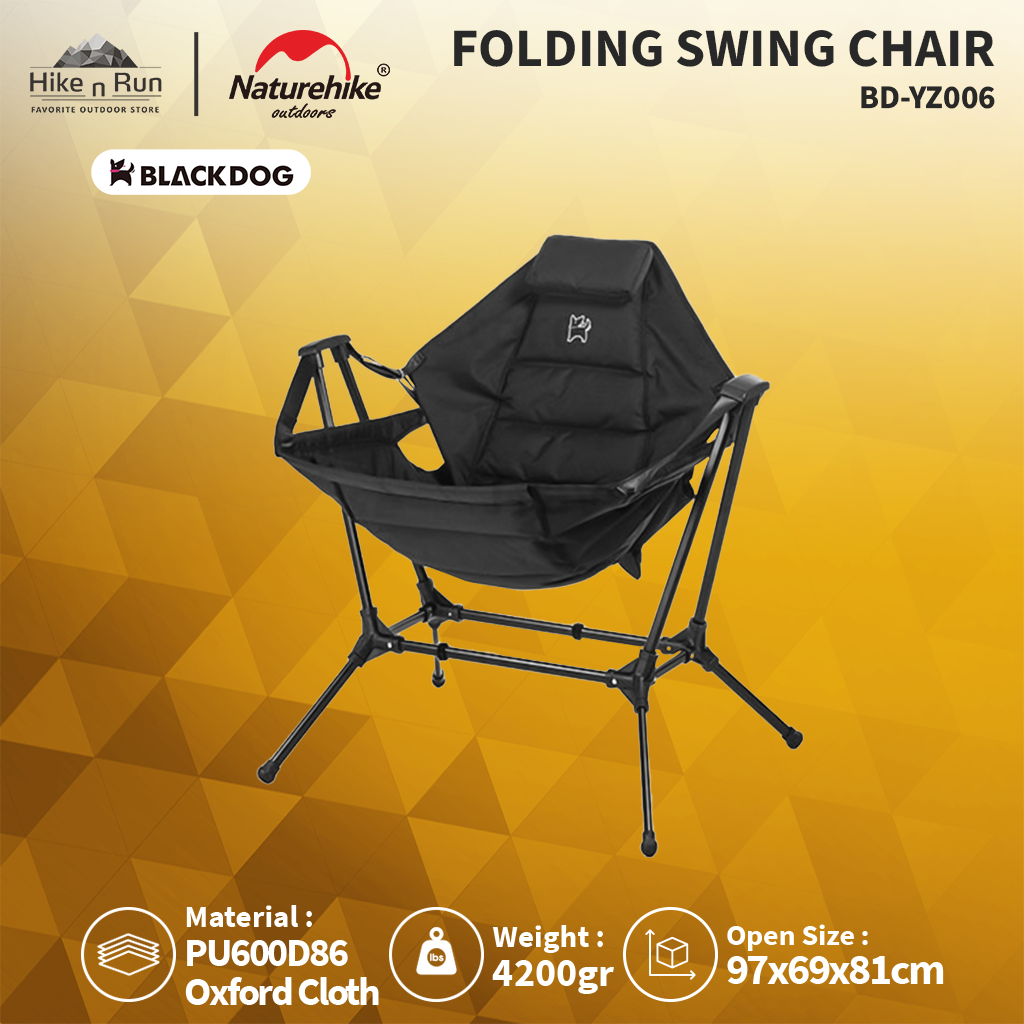 KURSI AYUNAN LIPAT BLACK DOG BD-YZ006 FOLDING SWING CHAIR