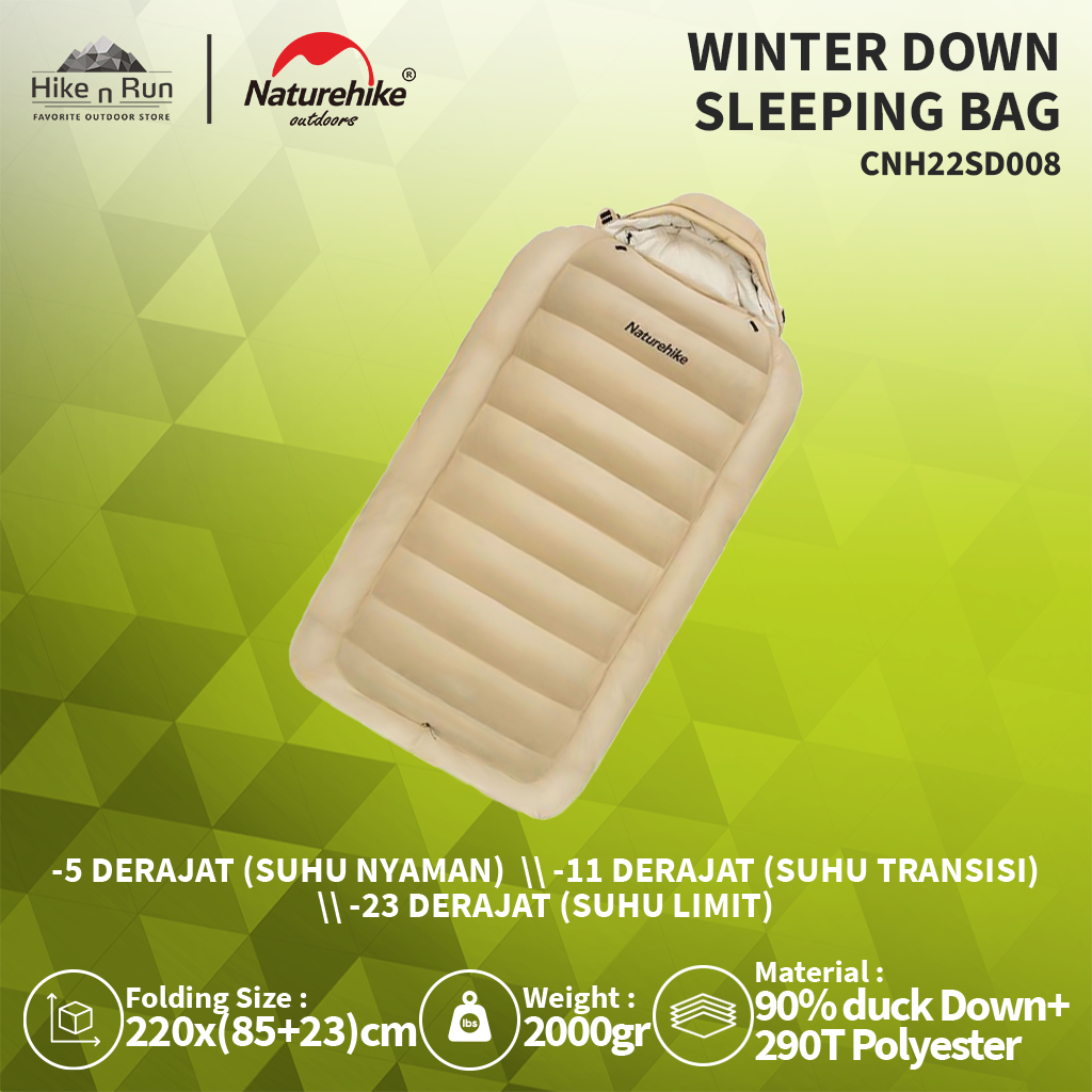 SLEEPING BAG DOWN NATUREHIKE CNH22SD008 WINTER DOWN SLEEPING BAG