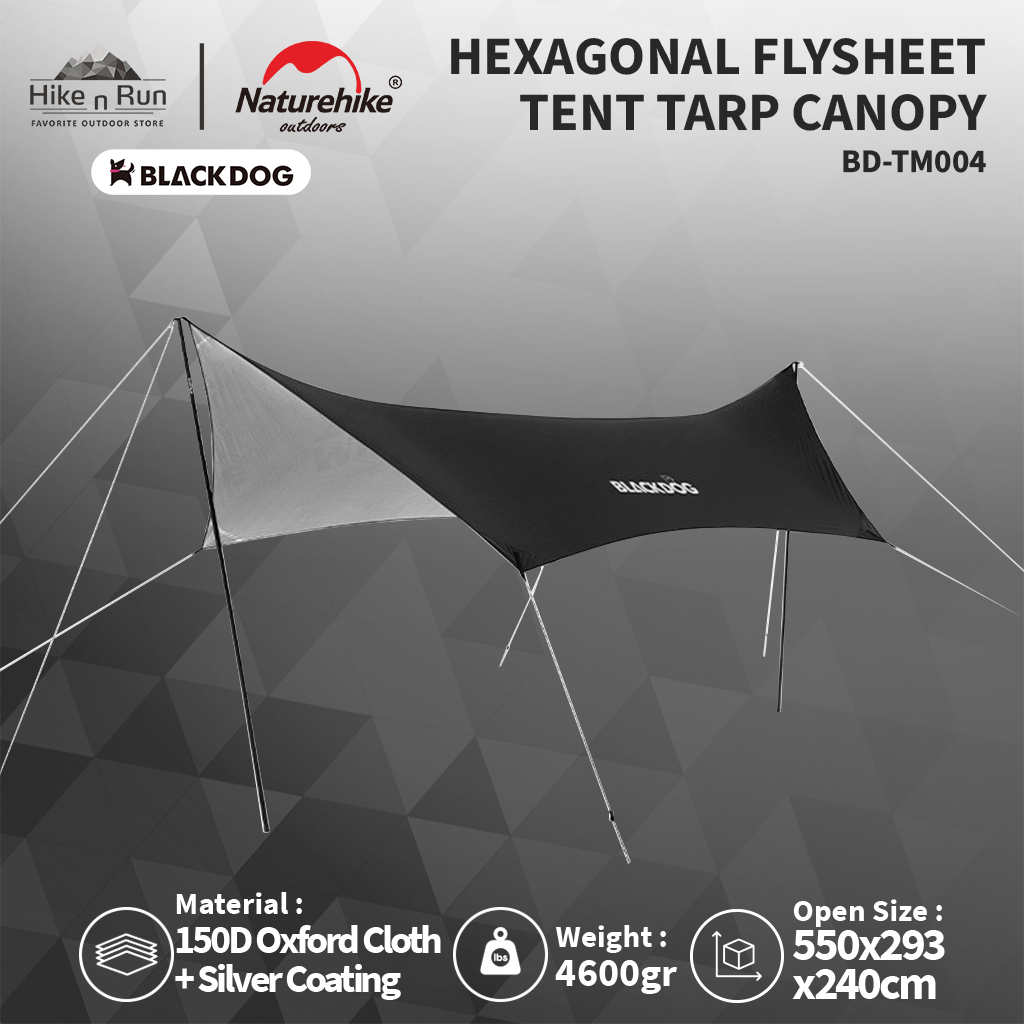 BLACKDOG BD-TM002 / BD-TM004 HEXAGONAL FLYSHEET TENT TARP CANOPY