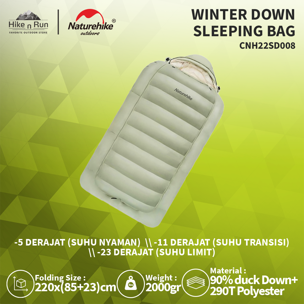 SLEEPING BAG DOWN NATUREHIKE CNH22SD008 WINTER DOWN SLEEPING BAG