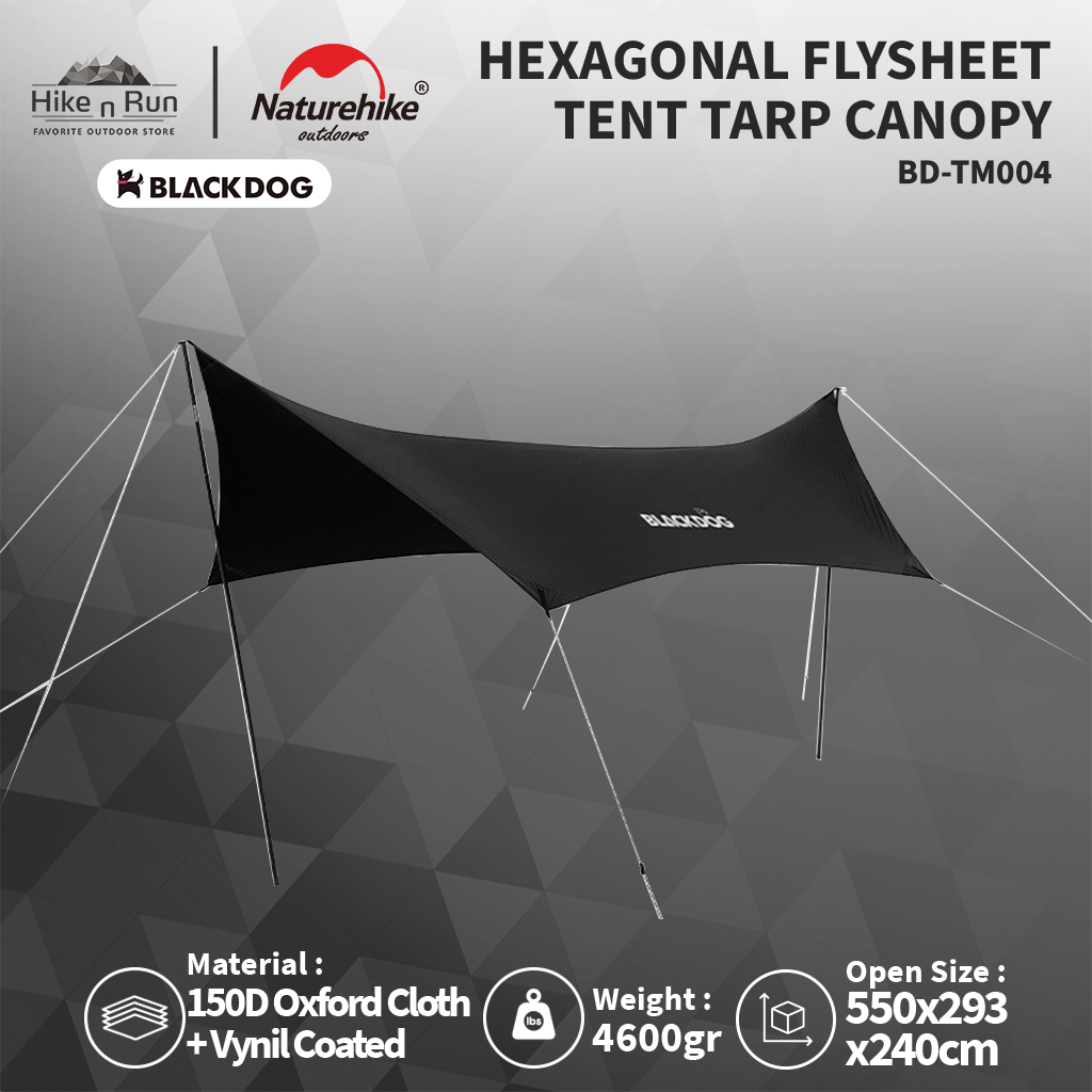 BLACKDOG BD-TM002 / BD-TM004 HEXAGONAL FLYSHEET TENT TARP CANOPY