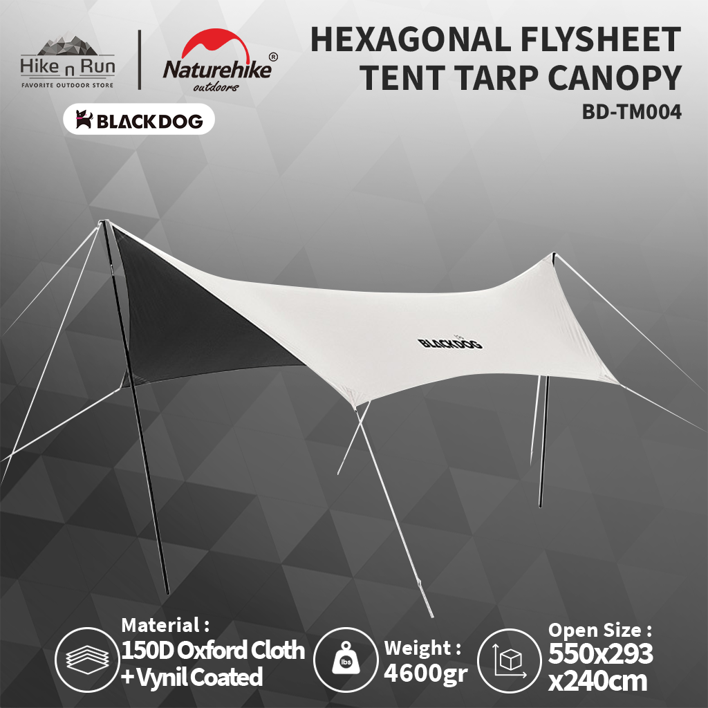 BLACKDOG BD-TM002 / BD-TM004 HEXAGONAL FLYSHEET TENT TARP CANOPY