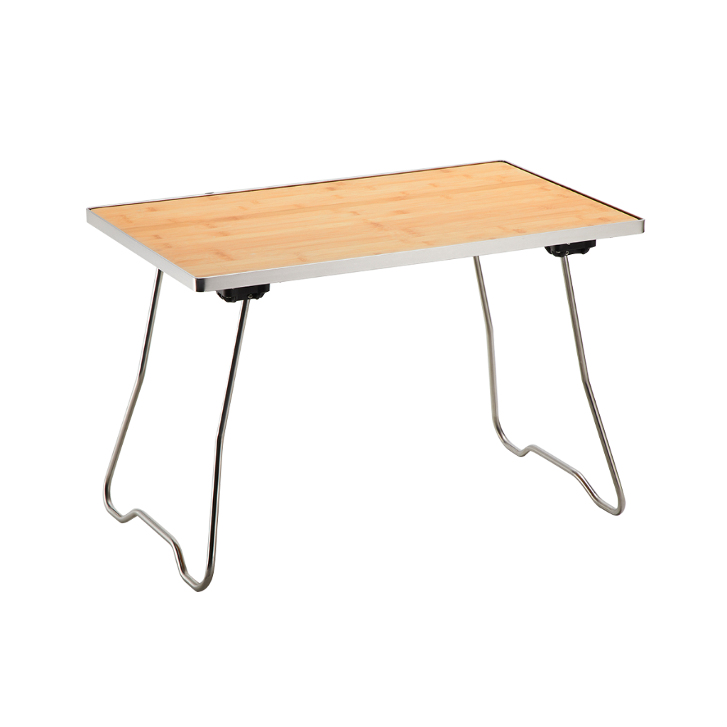 Meja Lipat Alocs KD01BM Stainless Folding Table With Wood Panel