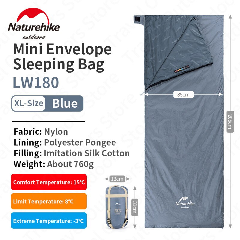 Naturehike LW180 NH21MSD09 Sleeping Bag Hangat Hingga 15°C