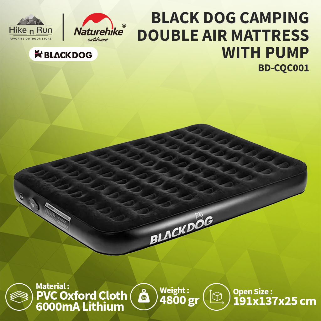 KASUR ANGIN BLACK DOG  BD-CQC001  CAMPING DOUBLE AIR MATTRAS W/ PUMP