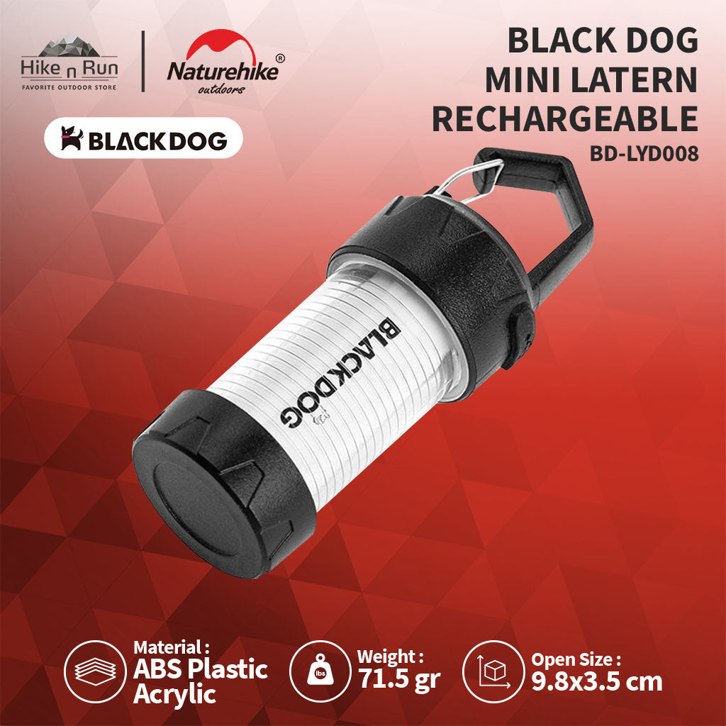 LAMPU LENTERA SENTER BLACK DOG BD-LYD008 MINI CAMPING LATERN RECHARGEABLE