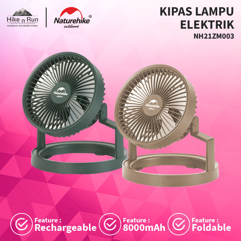 Kipas Lampu Elektrik Naturehike NH21ZM003 Rechargeable Lighting Fan