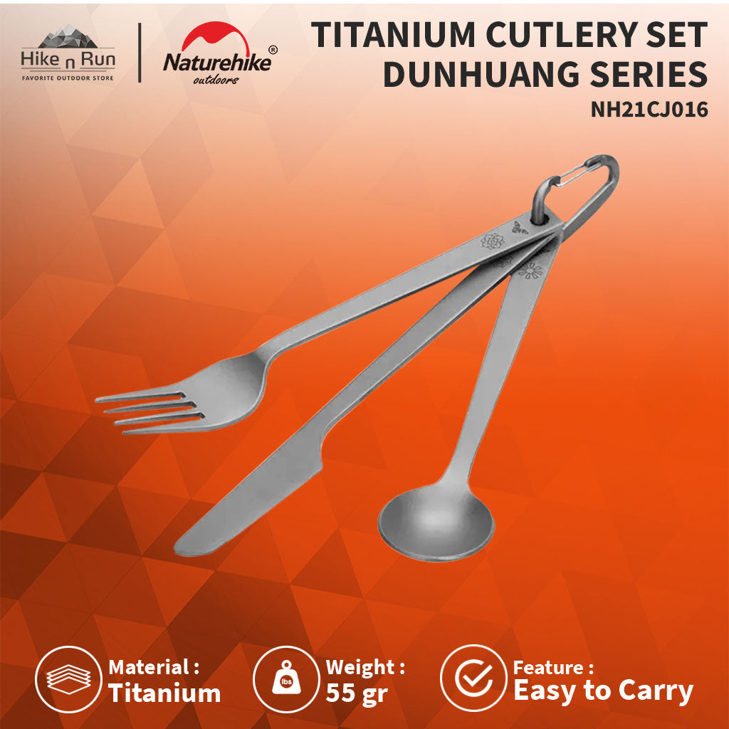 Set Alat Makan Naturehike NH21CJ016 Titanium Cutlery Set Dunhuang Series