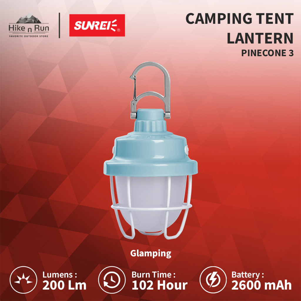 Sunrei Pinecone 3 Lampu Tenda Rechargeable