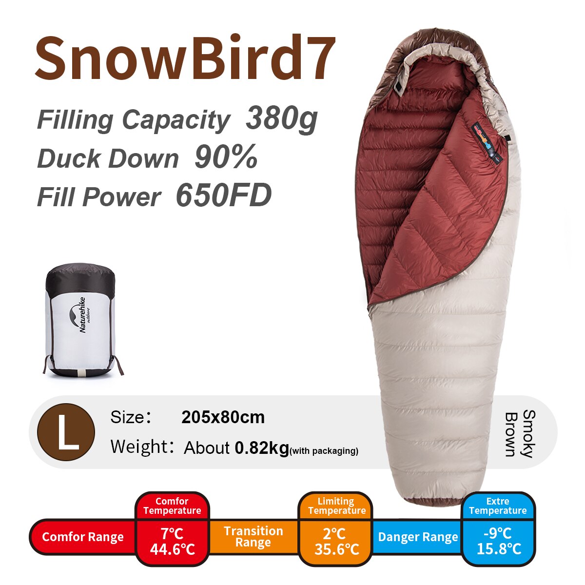 Naturehike Sleeping Bag SnowBird 7°C NH20YD001