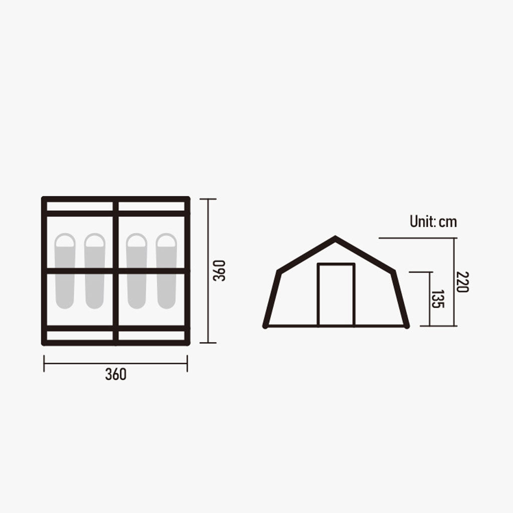 TENDA GLAMPING NATUREHIKE NH22ZP014 INFLATABLE AIR POLE TENT 13.2