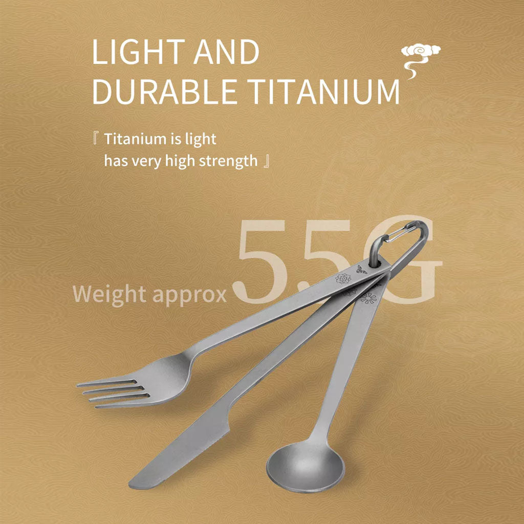 Set Alat Makan Naturehike NH21CJ016 Titanium Cutlery Set Dunhuang Series