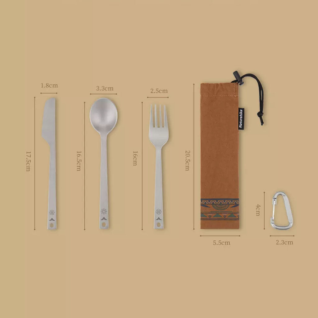 Set Alat Makan Naturehike NH21CJ016 Titanium Cutlery Set Dunhuang Series