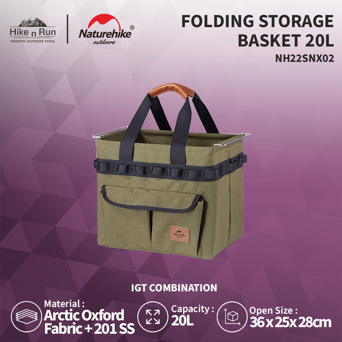 Keranjang Lipat Camping Naturehike NH22SNX02 20L Folding Storage Baske