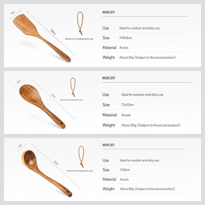 Peralatan Masak Camping Naturehike NH20CJ017 Wooden Kitchen Tool