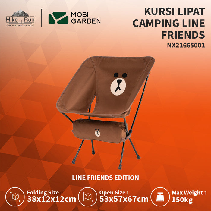 Kursi Lipat Mobi Garden NX21665001 Line Friends Camping Folding Chair