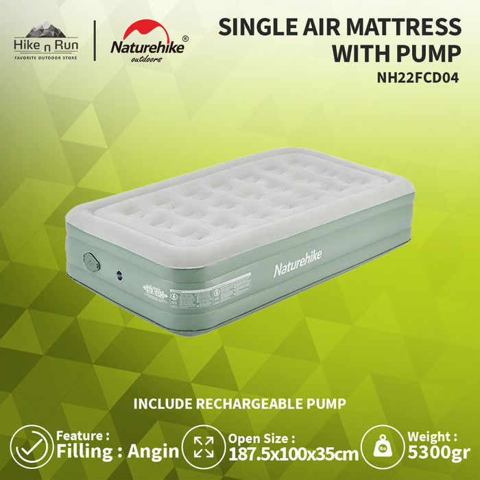 Matras Angin Single Naturehike NH22FCD04 Camping Air Mattress With Pum