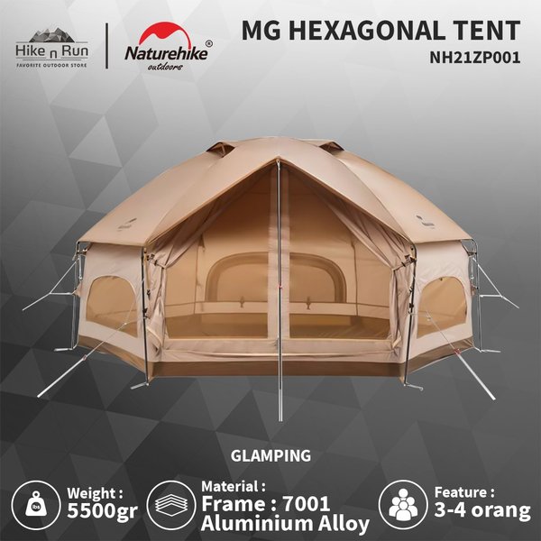 Tenda Camping Naturehike NH21ZP001 MG Hexagonal Glamping Tent