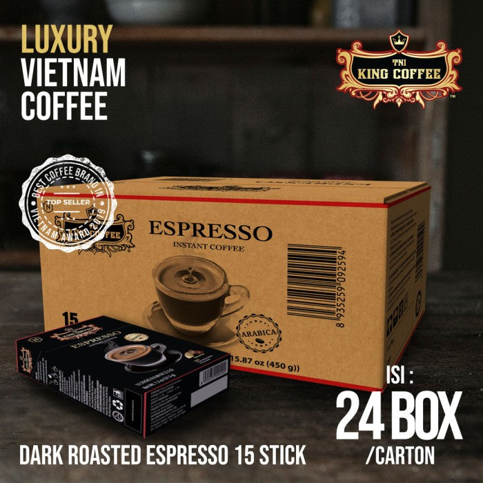 DUS Karton King Coffee Espresso Instant - 24 box Per box Isi 15 Sachet