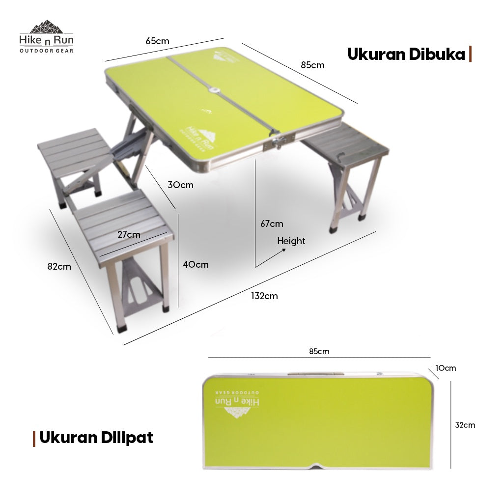 Hike n Run Aluminium Folding Table Set HNR21FRN002