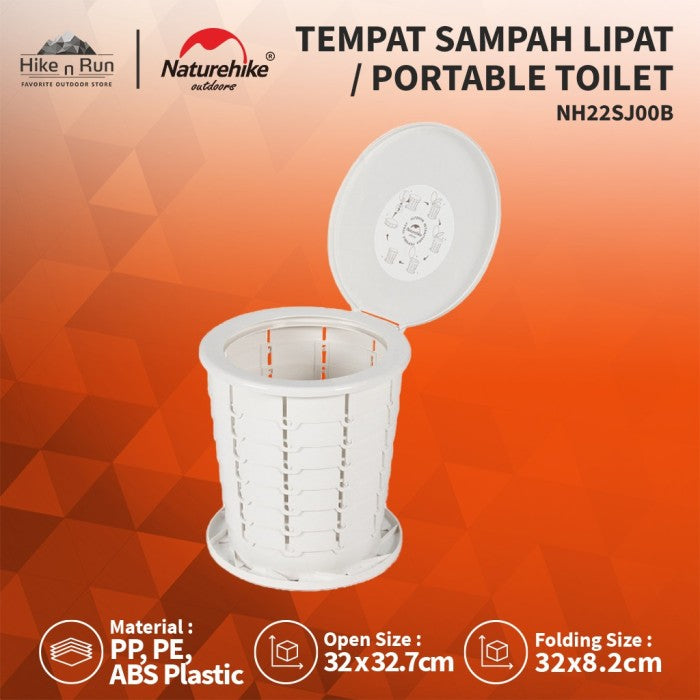 TEMPAT SAMPAH LIPAT DAN KANTUNG SAMPAH NATUREHIKE NH22SJ00B CAMPING TOILET PORTABLE AND GARBAGE BAG