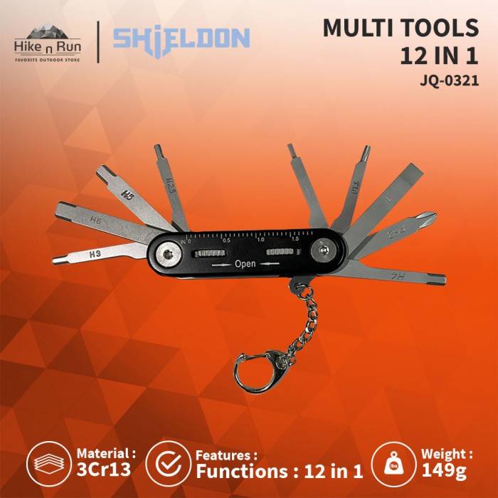 Multi Tool Shieldon JQ-0321 Multifunction EDC 12 in 1 Tool