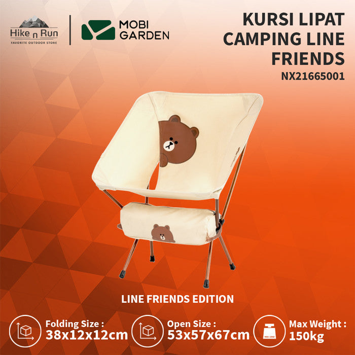 Kursi Lipat Mobi Garden NX21665001 Line Friends Camping Folding Chair