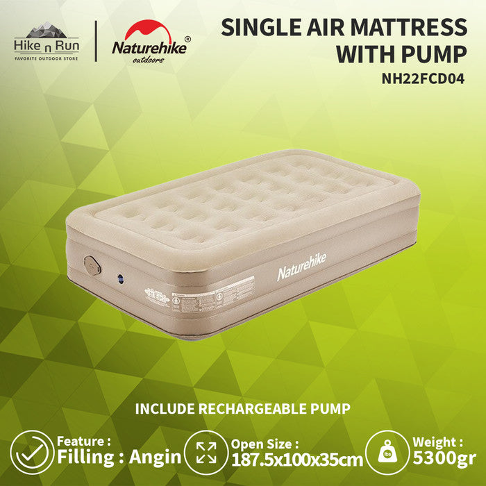 Matras Angin Single Naturehike NH22FCD04 Camping Air Mattress With Pum