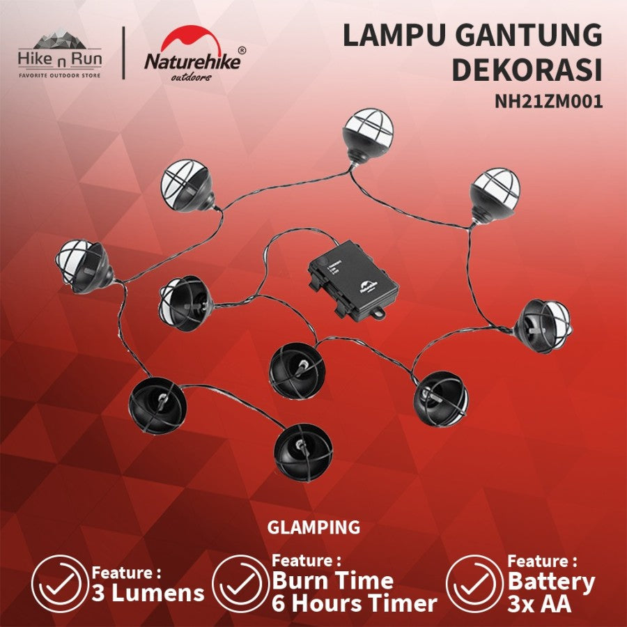 PREODER!!! Lampu Gantung Dekorasi Naturehike NH21ZM001 Camping String Lamp