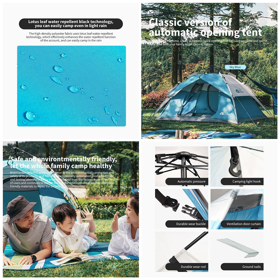 Mobi Garden Zero Motion Classic Tenda Camping Otomatis 3-4 Orang - EX19561002