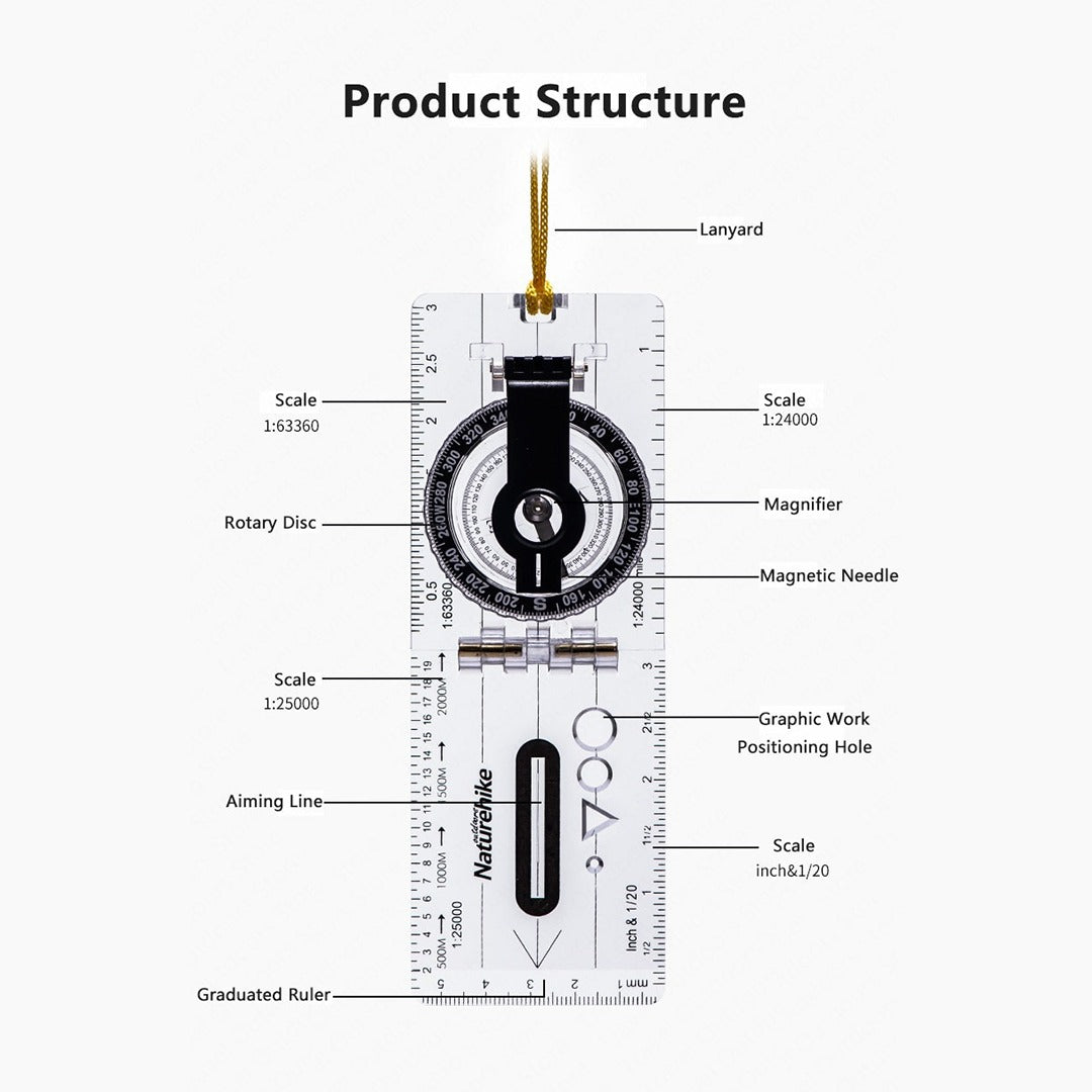 Kompas Outdoor Naturehike NH19ZN003 Directional Hiking Compass