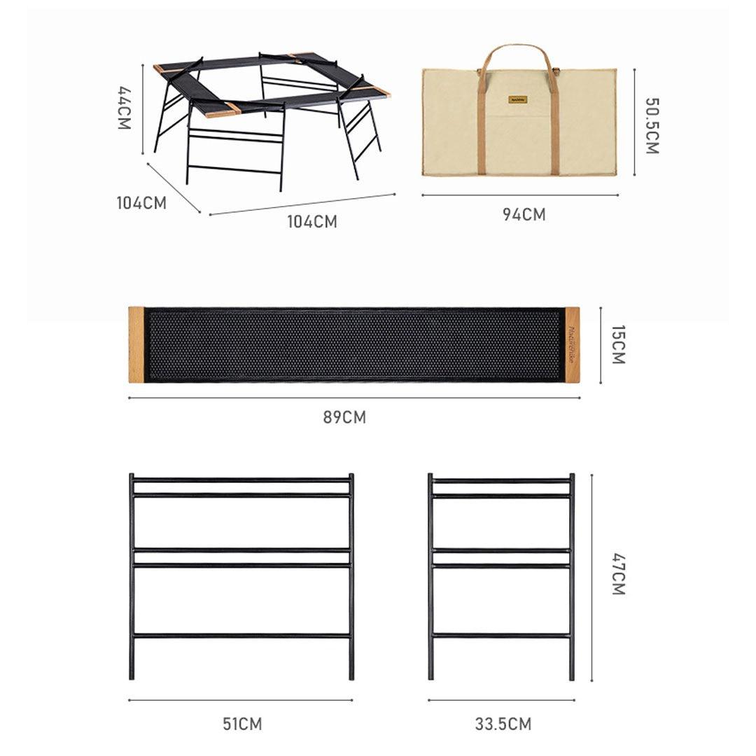 Meja Lipat Portabel Naturehike NH20JJ012 Splicing Camping Table