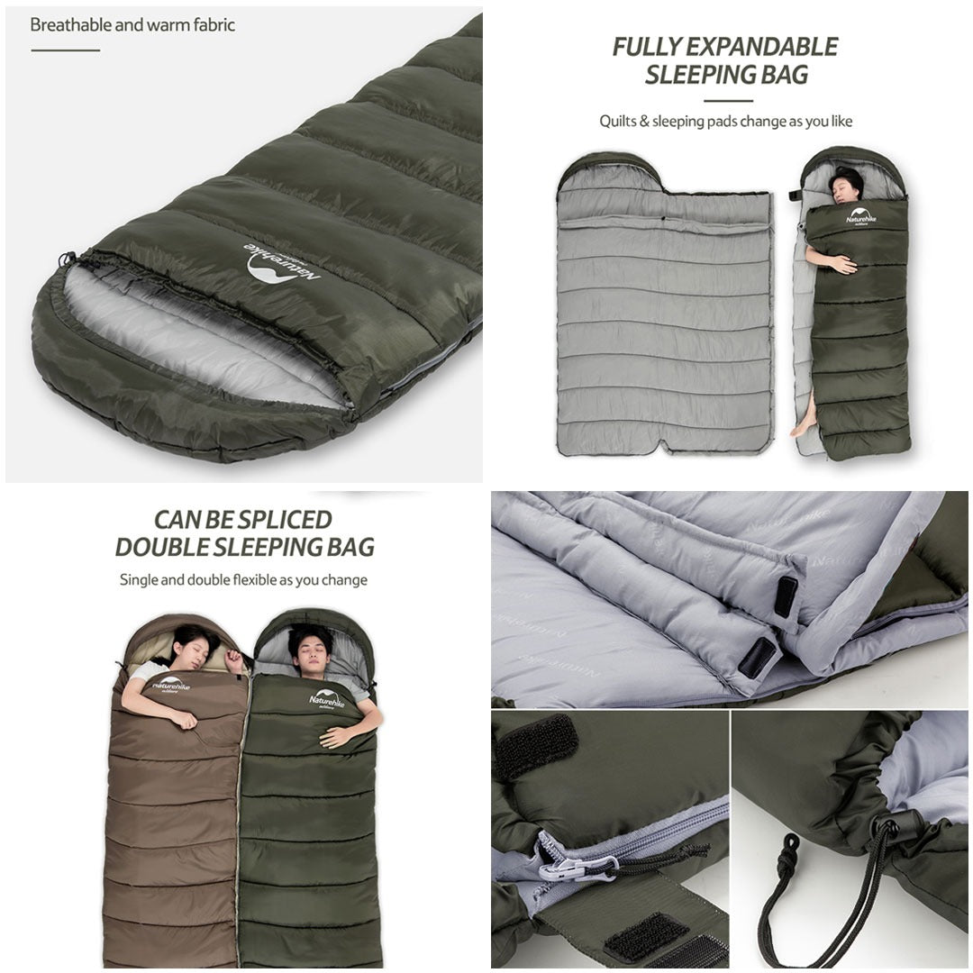 Naturehike Sleeping Bag Envelope with Hood U150 - NH20MSD07