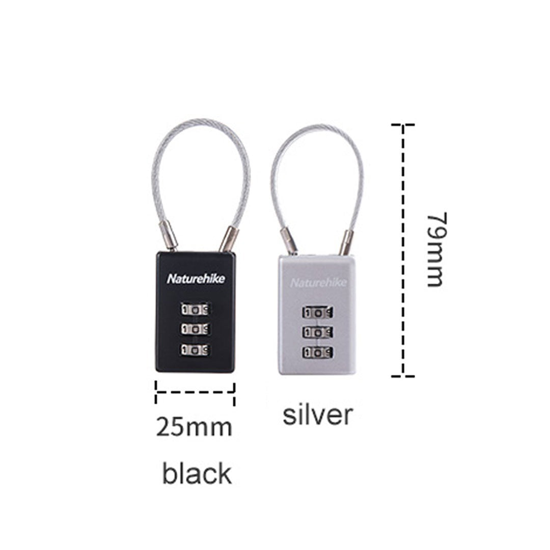 Gembok Naturehike NH20SJ004 3 Digit Code Padlock