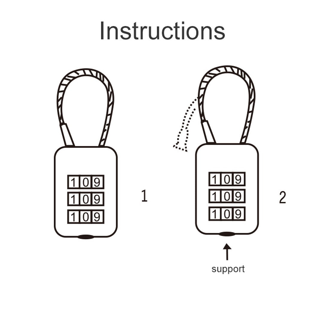 Gembok Naturehike NH20SJ004 3 Digit Code Padlock